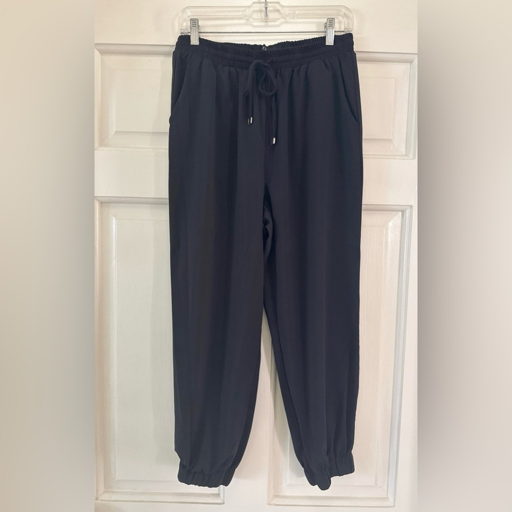 Kittenish Wednesday Black Jogger style drawstring pants with Elastic Waistband
